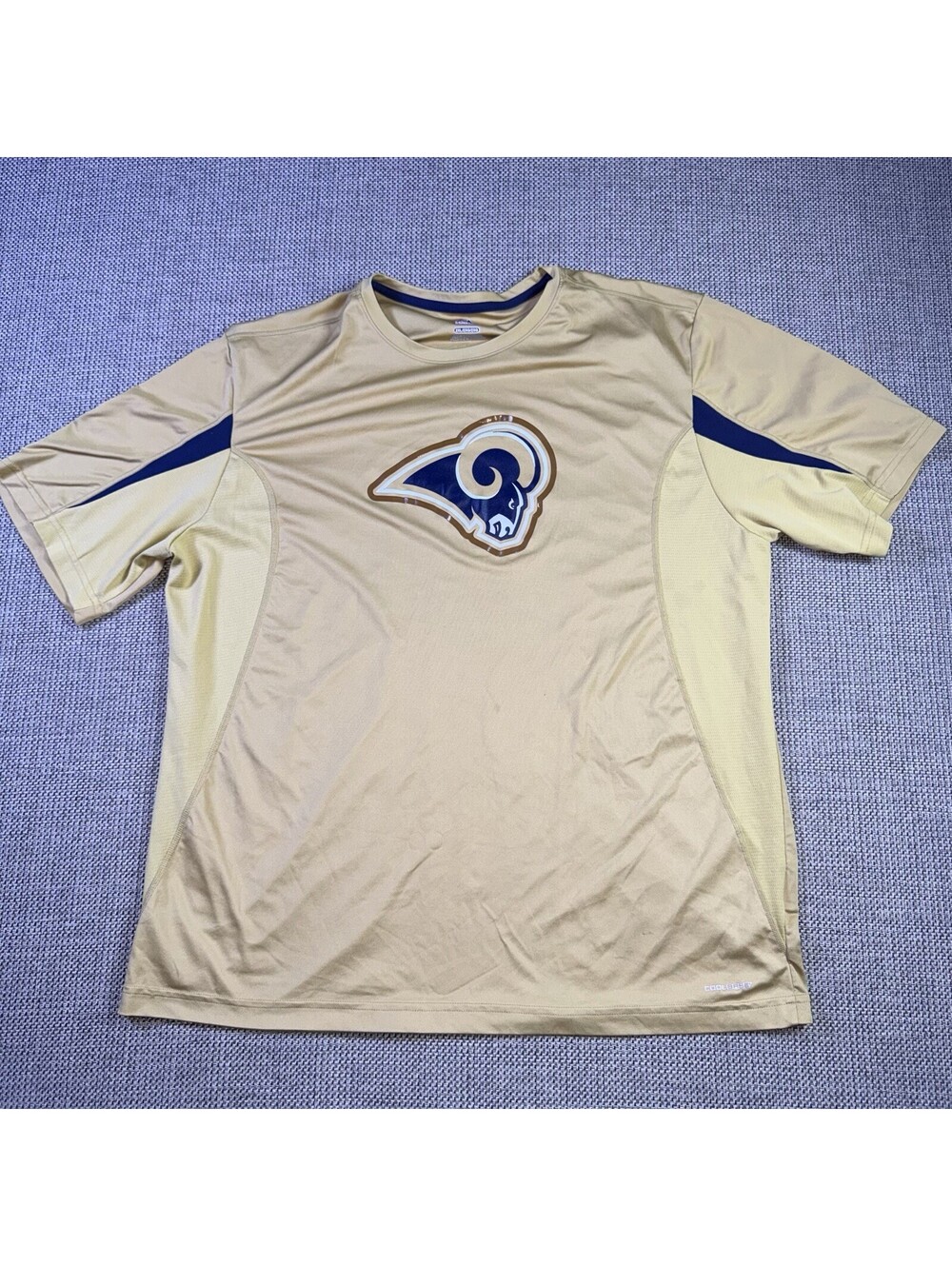 Majestic St. Louis Rams Cool Base Performance Shirt Gold 2XL NFL 2014 Mens